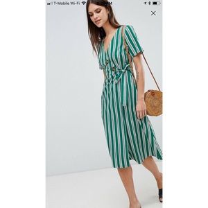 ASOS green wrap dress